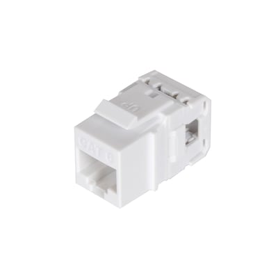 Vericom VGS6 Series Unshielded UTP CAT-6 RJ45 180° Keystone Jack, White, 25-Pack (MPG6018WH-25)