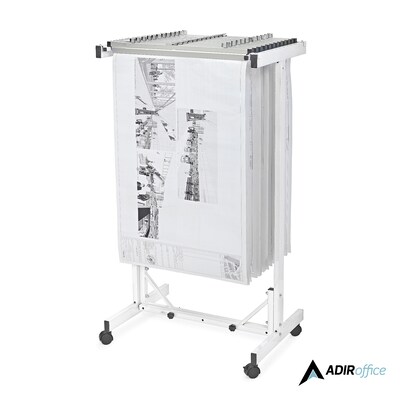 AdirOffice Expandable Blueprint Mobile Plan Center Large File Hanging Storage, White (615-WHI-KIT1)