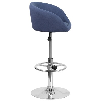 Flash Furniture Contemporary Fabric Adjustable Height Barstool with Back, Blue (CHTC31066LBLFAB)