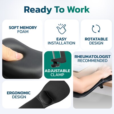 Purely 5920 Foam Non-Skid Arm Rest Mouse Pad, Black (PARE5920MP)