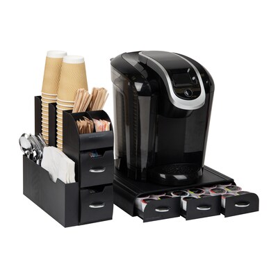 Mind Reader Plastic Coffee Pod Drawer 14 Compartment Condiment Organizer Set, 36 Pod Capacity, Black (CMB02-BLK)