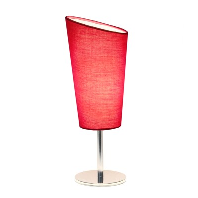 Creekwood Home Chrome Slanted 12.4 LED Table Lamp, Pink (CWT-1012-PN)