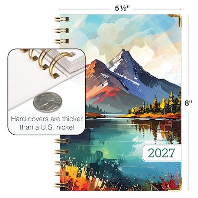 2027 Excello Brands 6" x 8" Weekly & Monthly Standard Planner, Paperboard Cover, Lake View (FSHN-CY27-58-82)