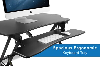 Mount-It! 49"W Electric Adjustable Standing Desk Converter with USB Charging Port, Black (MI-7962)