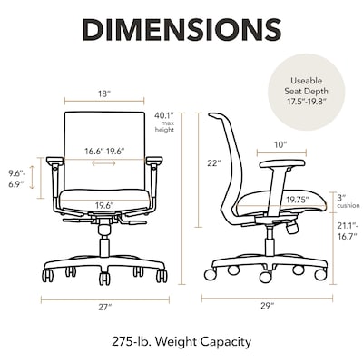 HON Convergence Mesh Low-Back Task Chair, Blue (HONCMY1AAPX13)