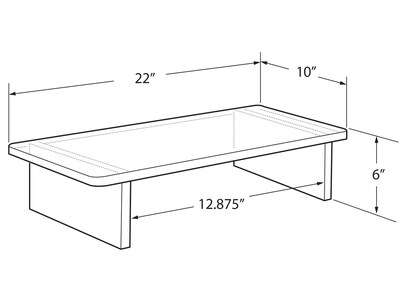 Azar Deluxe 22"W Riser, Clear, Each (515376)