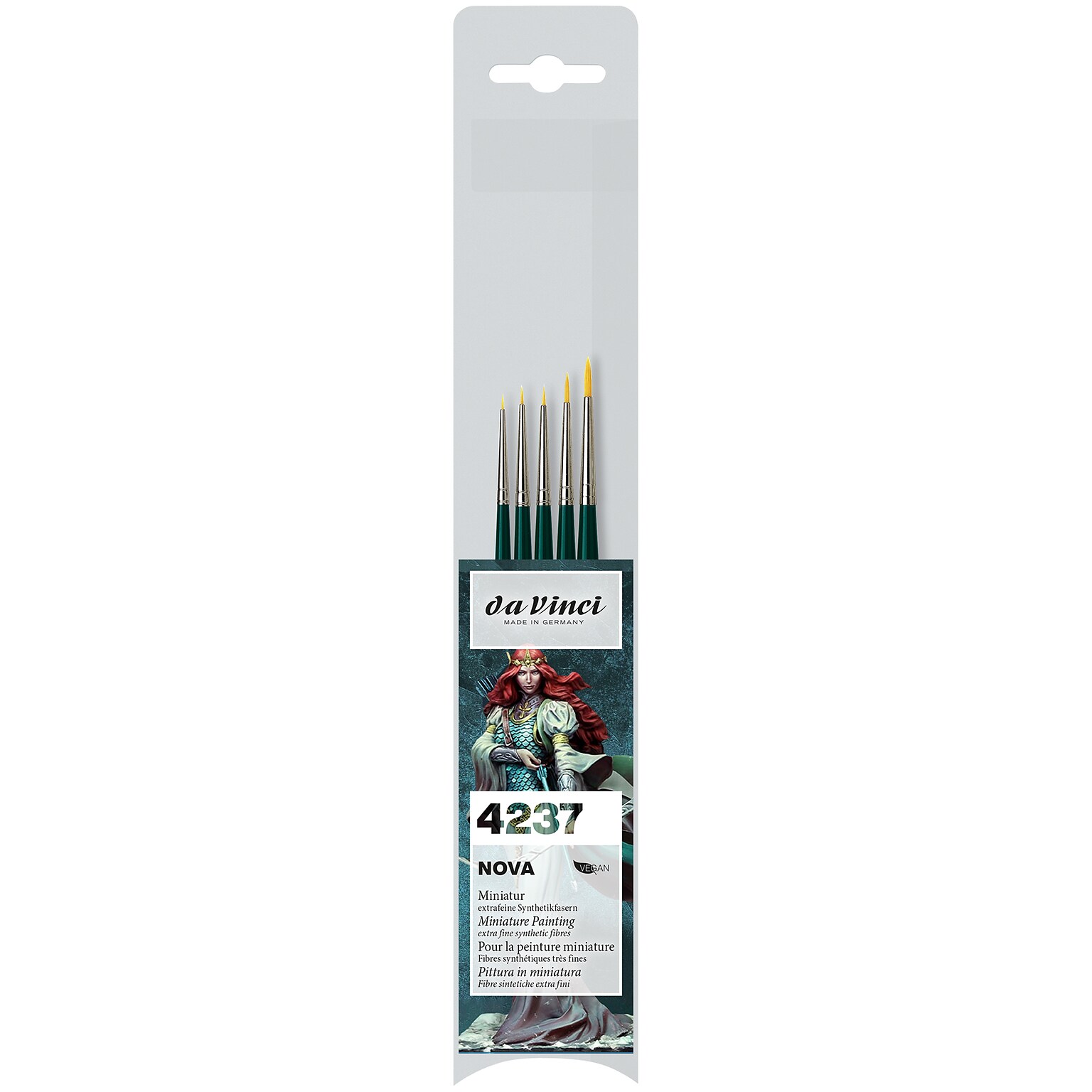 da Vinci NOVA Mixed Media Synthetic Bristle, Round Miniature Brushes, 5/Pack (DVXVA42370)
