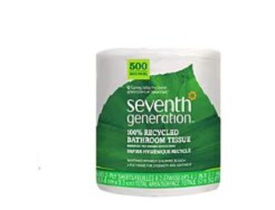 Seventh Generation™ 100% Recycled Bathroom Tissue Rolls, 2-Ply, White, 500 Sheets/Jumbo Roll, 60 Rolls/Carton (137038)