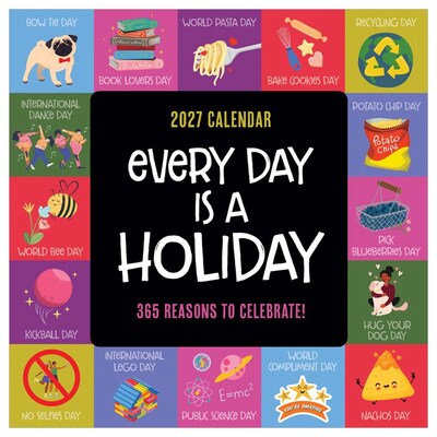 2027 TF Publishing Every Days A Holiday 12 x 12 Monthly Wall Calendar, Multicolored (27-1108)