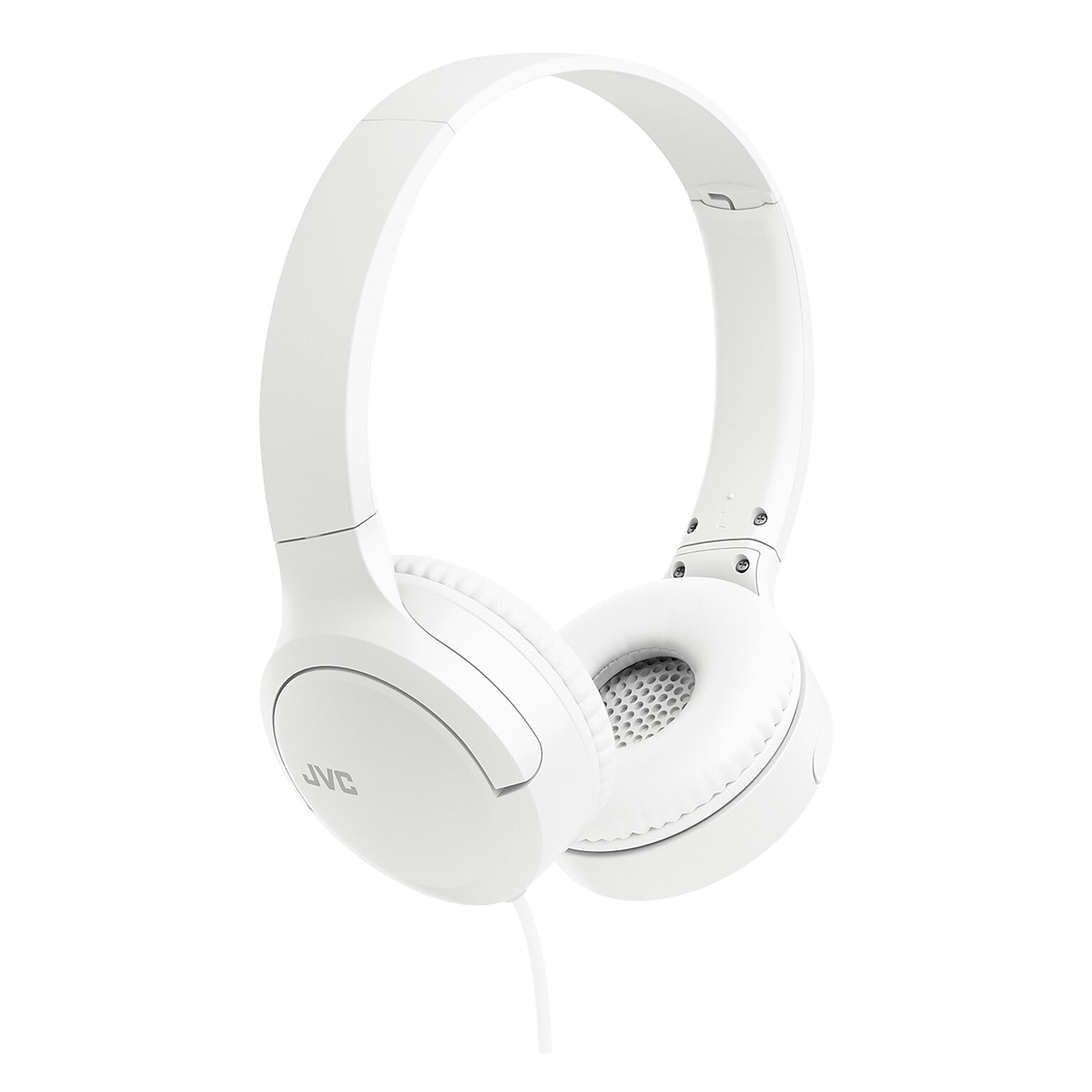 JVC Foldable On-Ear Headphones with Microphone, White (HA-S33UC)
