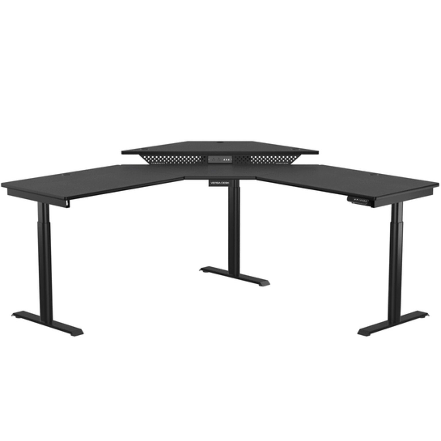VersaDesk PowerLift 72W Electric Corner Adjustable Standing Desk, Black (PLCSD7272-BB-APP)