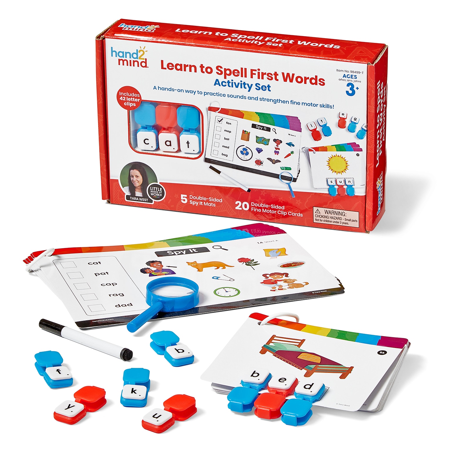 hand2mind Little Minds at Work? Learn to Spell Activity Set, Multicolored (98499)