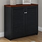 Bush Furniture Fairview Small Storage Cabinet with Doors, Antique Black/Hansen Cherry (WC53996-03)