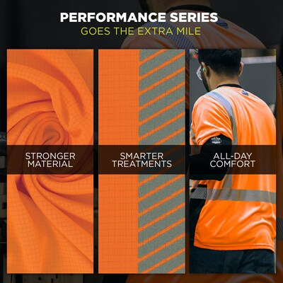 Ergodyne GloWear 8292 High Visibility Short Sleeve T-Shirt, ANSI Type R Class 2, Orange, X-Large (22245)