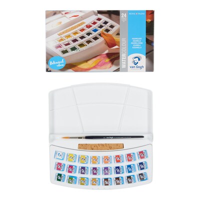 Van Gogh Watercolor Plastic Pocket Box, 24 Assorted Colors(VNG20808623)