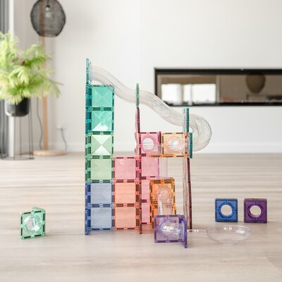 Connetix Magnetic Tiles Pastel Ball Run Expansion Pack, 80 Pieces (CNTP00080BR)