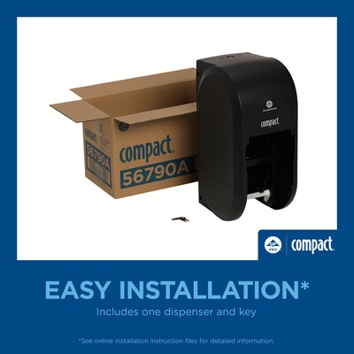 Georgia-Pacific Compact 2-Roll Coreless Toilet Paper Dispenser, Black (56790A)