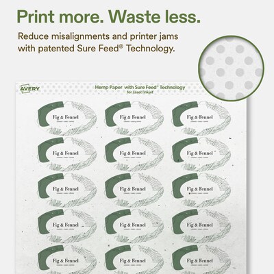Avery Hemp Oval Laser/Inkjet Multipurpose Labels, 1-1/8" x 2-1/4", Off-White (1680/Box)