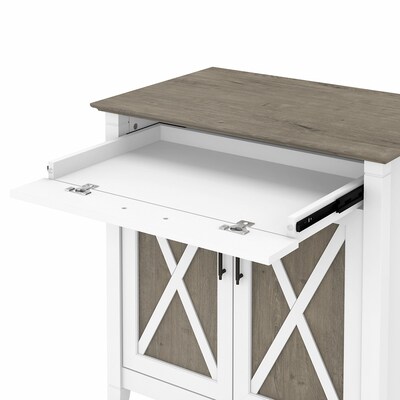 Bush Furniture Key West 30" Secretary Desk, Shiplap Gray/Pure White (KWS132G2W-03)