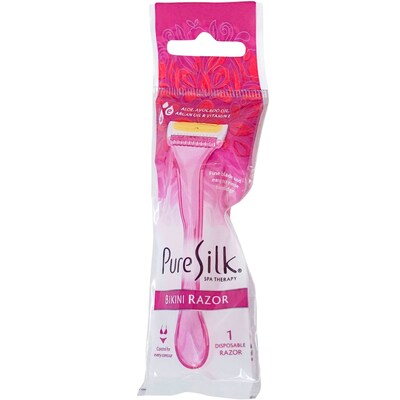 Pure Silk Spa Therapy Bikini Razor with Aloe, 12 Razors/Bag, 18 Bags/Carton
