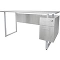 Safco Mirella SOHO 62W Desk with Built-In Pedestal, White Ash (5513WAH)