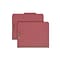 Smead Recycled Heavy Duty Pressboard Classification Folder, 2 Expansion, Letter Size, Red, 10/Box (