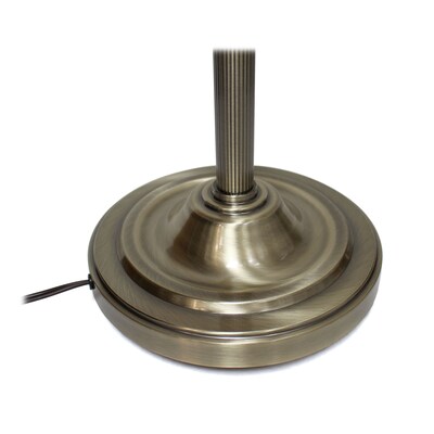 Lalia Home Torchiere Floor Lamp with Reading Light and Marble Glass Shades, Antique Brass (LHF-3003-AB)