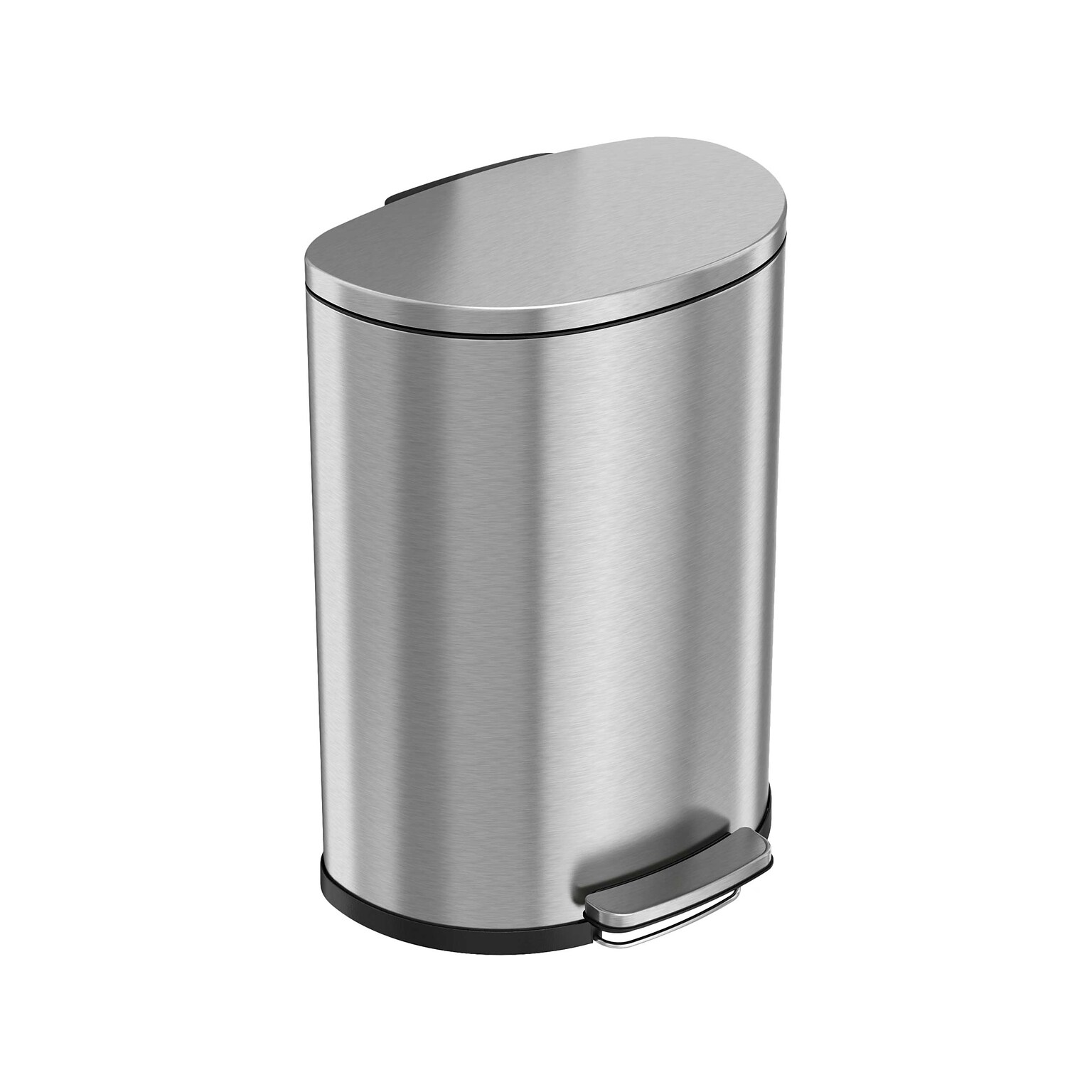 HLS Commercial Stainless Steel Trash Can with Hinged Lid, 13.2-Gallon, Silver (HLSS13DFR)