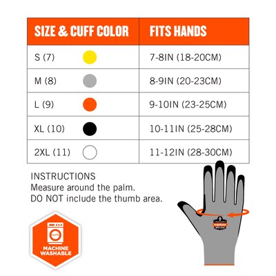 Ergodyne ProFlex 7031 Nitrile Coated Cut-Resistant Gloves, Small, A3 Cut Level, Gray, 144 Pairs (17882)