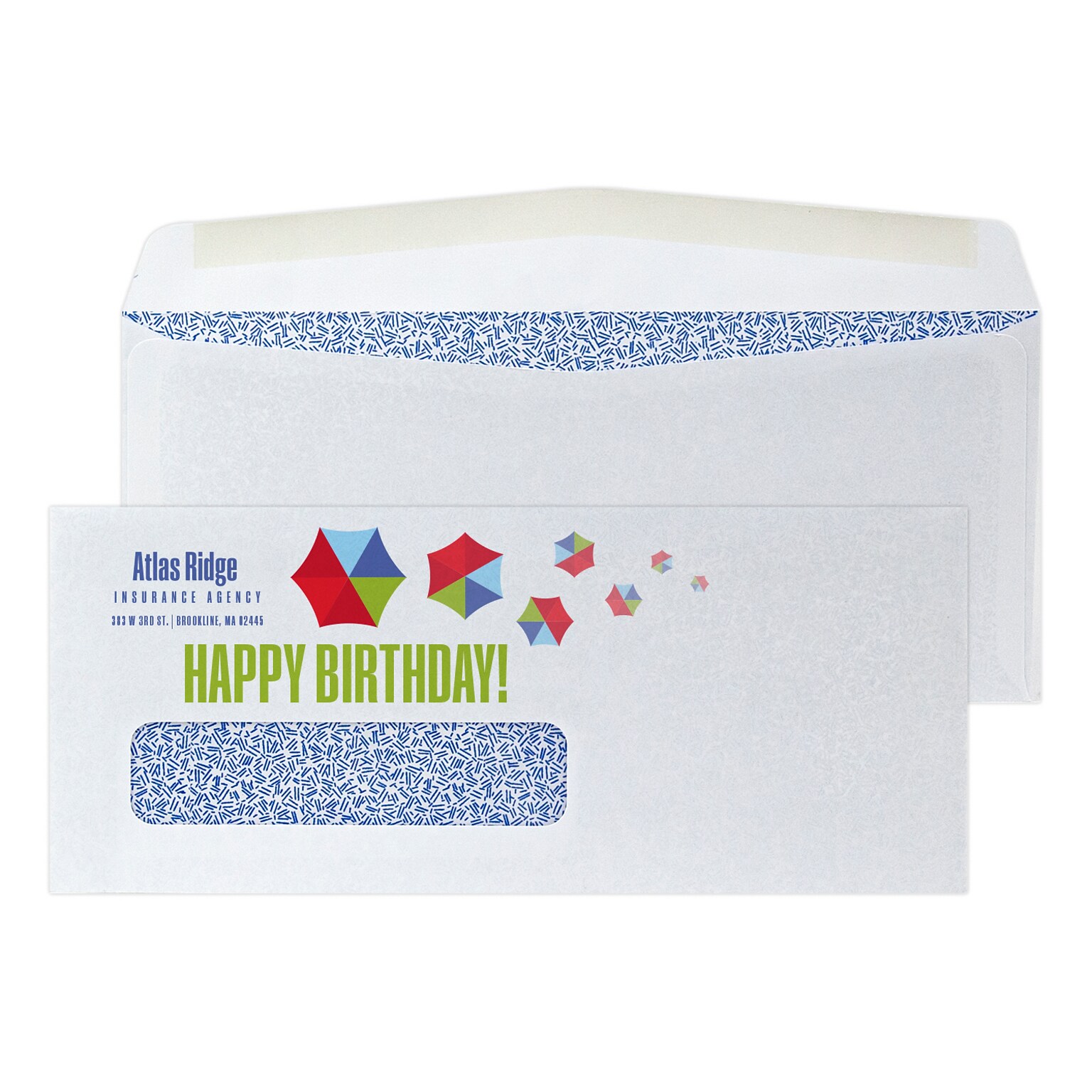 Custom Full Color #10 Window Envelopes with Security Tint, 4 1/8 x 9 1/2, 24# White Wove, 250 / Pack