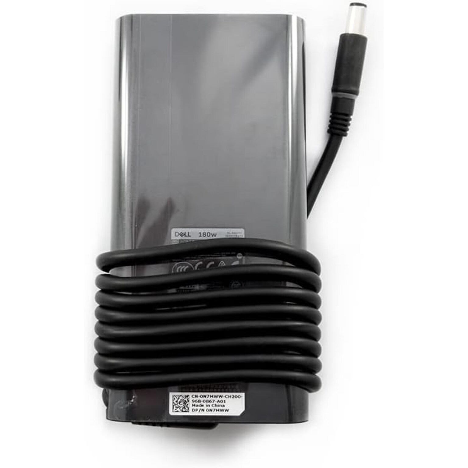 Dell 180W AC Adapter for Dell Laptop, Black (N7MWW)