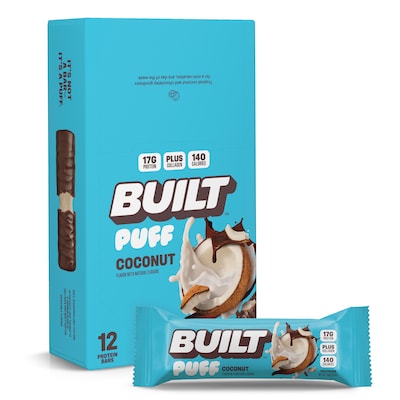 Built Puff Coconut Protein Bar, 1.41 oz., 12 Bars/Box (BUI30209)
