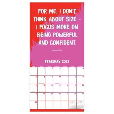 2027 TF Publishing Play Like A Girl 12" x 12" Monthly Wall Calendar, Multicolored (27-1137)