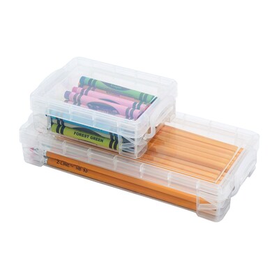 Super Stacker Polystyrene Crayon Box, 3.38" x 4.75" x 1.63", Clear, 9/Pack (AVT40311-9)