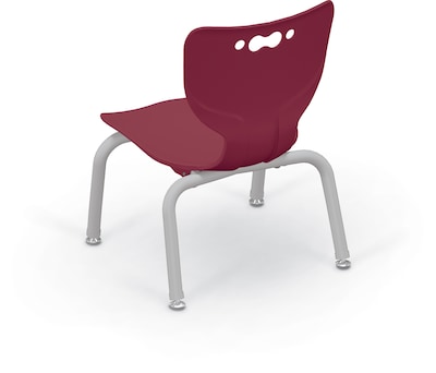 MooreCo 10" Hierarchy Student Chair with 4 Legs, Maroon/Platinum Base (703673561693)