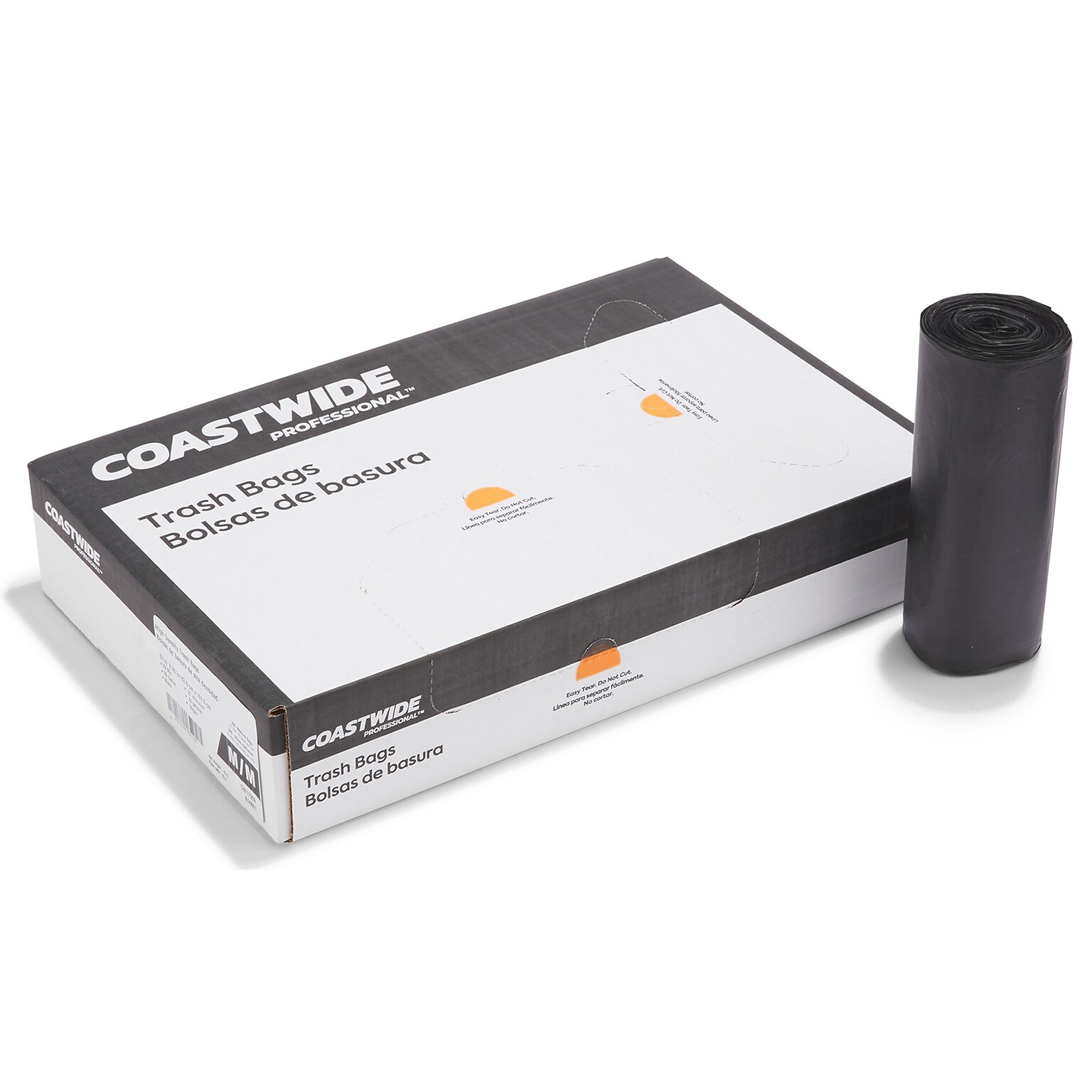 Coastwide Professional™ 30-33 Gallon Trash Bag, 33 x 40, High Density, 22 mic, Black, 200 Bags/Box (CW17969)