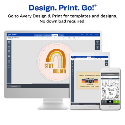 Avery Laser/Inkjet Round Multipurpose Labels, 3" Dia., White, 600/Box (94513)