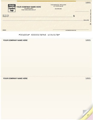 Custom Laser Top Checks, Lined, 1 Ply, 1 Color Printing, Standard Check Color, 8-1/2" x 11", 500/Pk