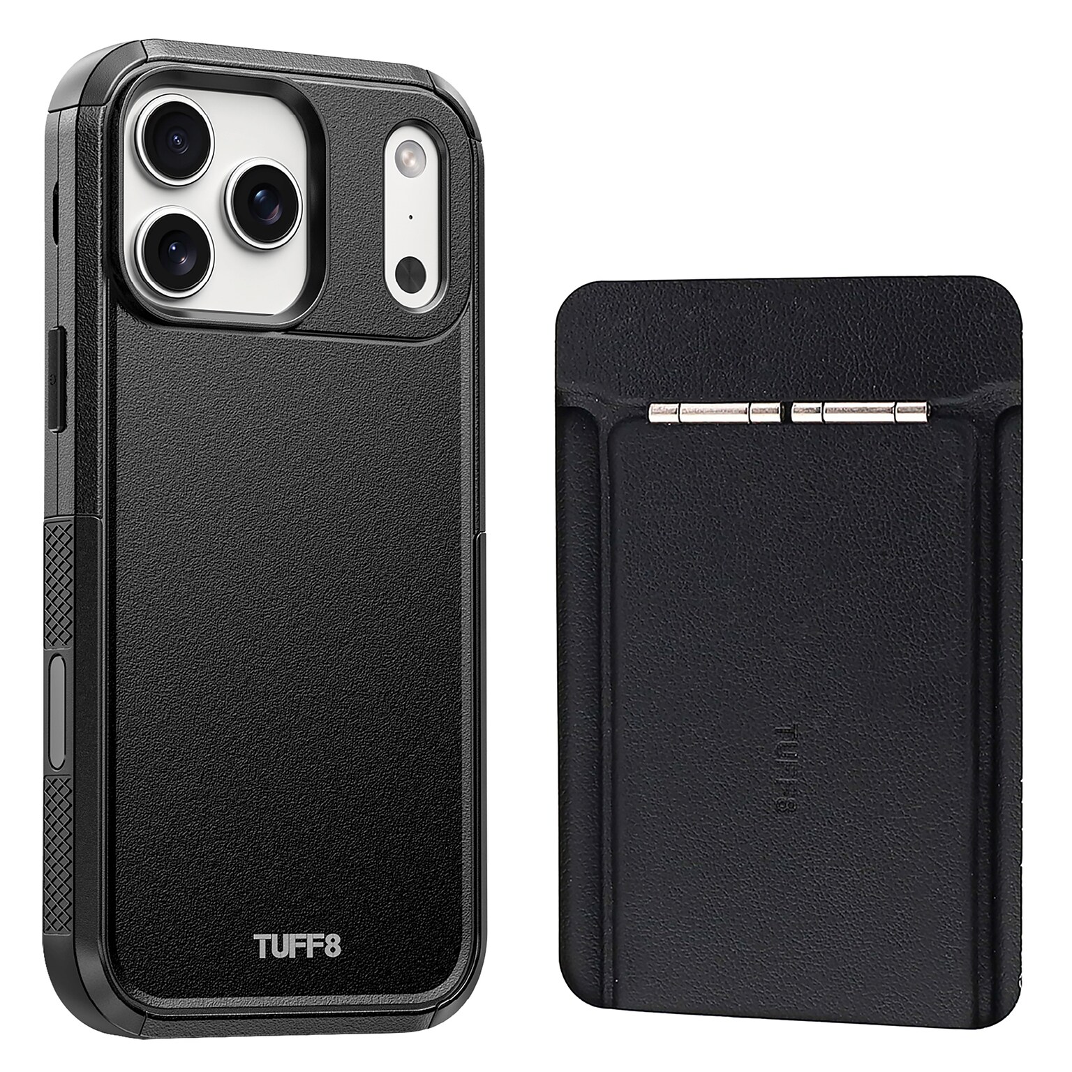 TUFF8 Impact+ MagSafe Rugged Phone Case for iPhone 18 Pro Max with Foldable Origami Wallet Stand, Black (KITLIB18PRO09)