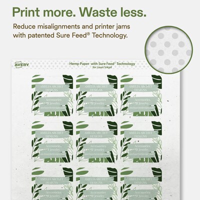 Avery Hemp Square Laser/Inkjet Multipurpose Labels, 2-1/8" x 2-1/8", Off-White (240/Pack)