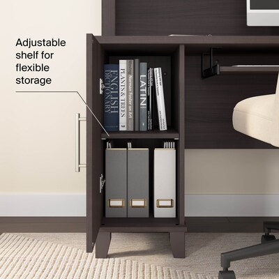 Bush Home Somerset 60"W L Shaped Computer Desk with Hutch, Storm Gray (SET002SG)