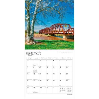 2027 BrownTrout Oklahoma Places 12" x 12" Monthly Wall Calendar (9798330714513)