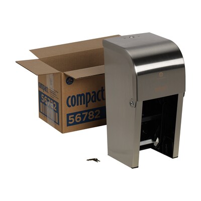 Georgia-Pacific Compact Coreless 2-Roll Toilet Paper Dispenser, Stainless (56782)
