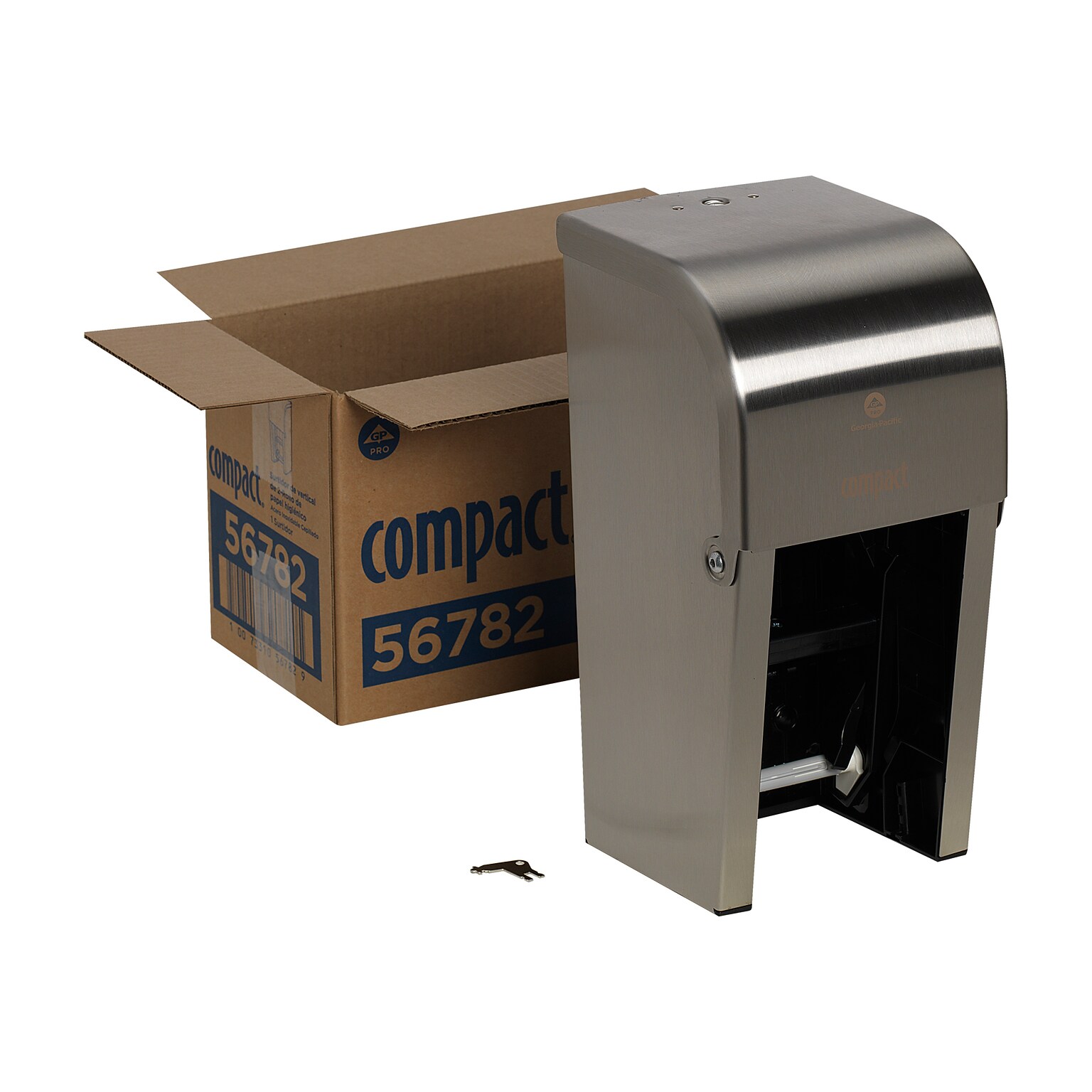 Georgia-Pacific Compact Coreless 2-Roll Toilet Paper Dispenser, Stainless (56782)