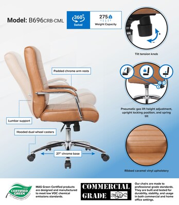 Boss Vinyl Executive Conference Chair, Caramel (B696CRB-CML)