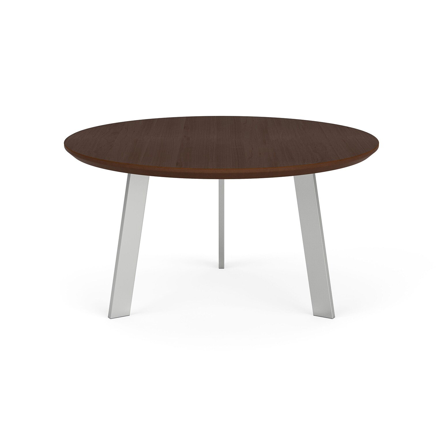 Lesro Waterfall 24Dia. Laminate Round Nesting End Table, Riftwood Walnut/Silver (WF0524.SSV.TRW)