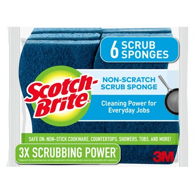 Scotch-Brite® Non-Scratch Scrub Sponge, Blue, 6/Pack (526-5)