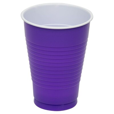 JAM Paper Plastic Party Cups, 12 oz, Purple, 20/Pack (2255520707)