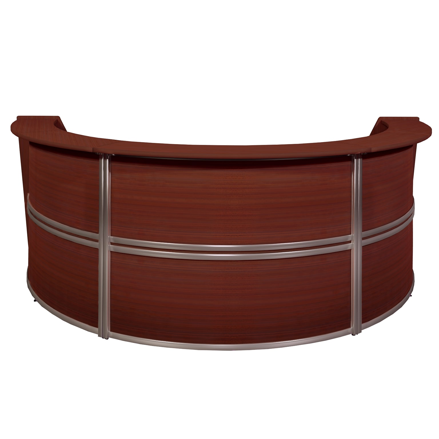Regency Marque 144W Curved Reception Desk Workstation, Mahogany (77293MH)