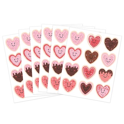 Teacher Created Resources Frosted Heart Cookies Stickers, 72/Pack, 12 Packs/Bundle (TCR6948-12)